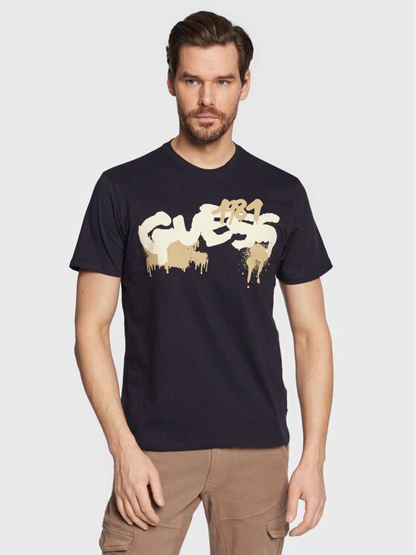 Guess Guess T-shirt Graffiti Logo M3GI59 K9RM1 Tamnoplava Slim Fit