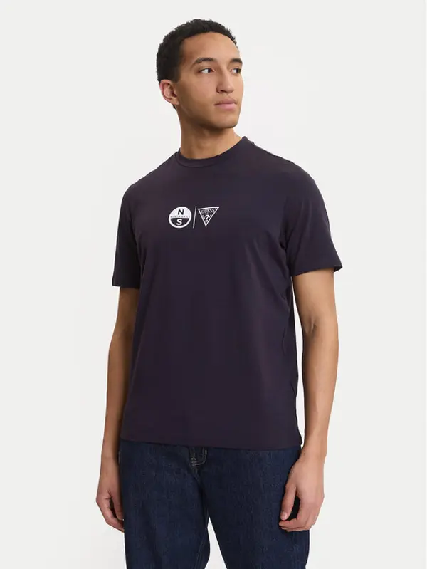 Guess Guess T-shirt GUESS x NORTH SAILS M6GI40 K3322 Tamnoplava Regular Fit