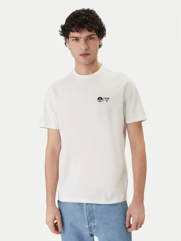 Guess Guess T-shirt GUESS x NORTH SAILS M6GI46 K3495 Bijela Regular Fit