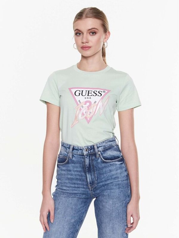 Guess Guess T-shirt Icon W3RI12 I3Z14 Zelena Regular Fit