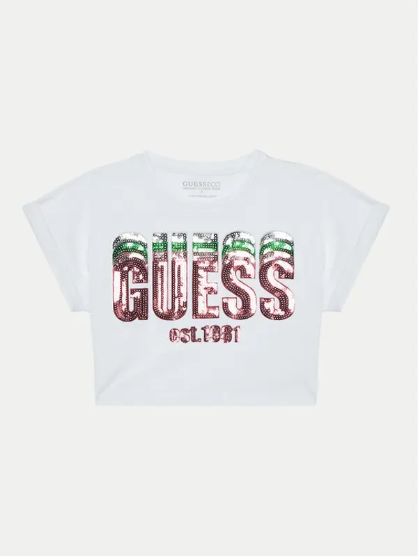 Guess Guess T-shirt J5RI10 K8HM4 Bijela Regular Fit
