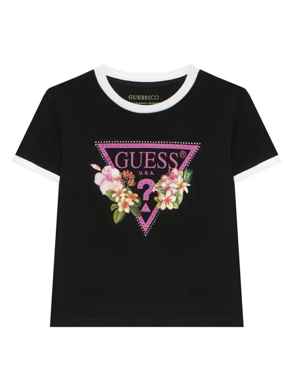 Guess Guess T-shirt J6GI23 K6YW4 Crna Regular Fit