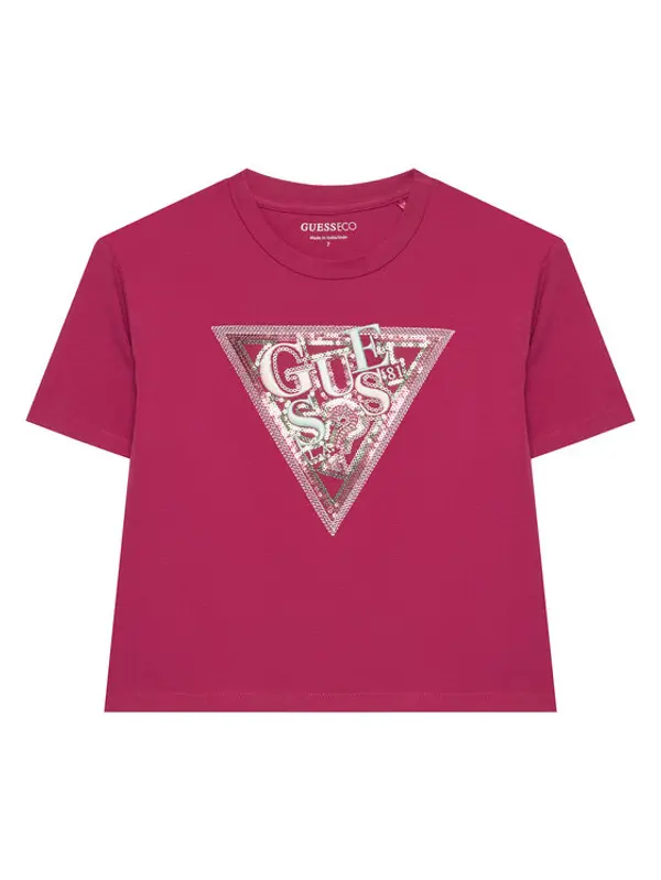 Guess Guess T-shirt J6GI24 K6YW4 Tamno roza Relaxed Fit