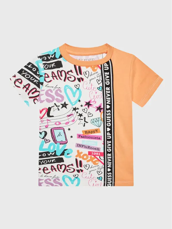 Guess Guess T-shirt K3RI24 K6YW3 Narančasta Regular Fit