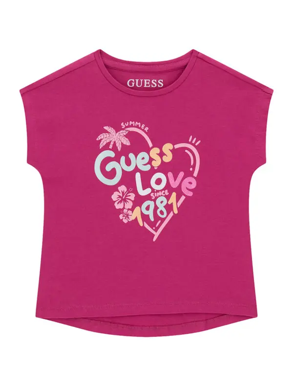 Guess Guess T-shirt K6GI03 K6YW4 Tamno roza Regular Fit
