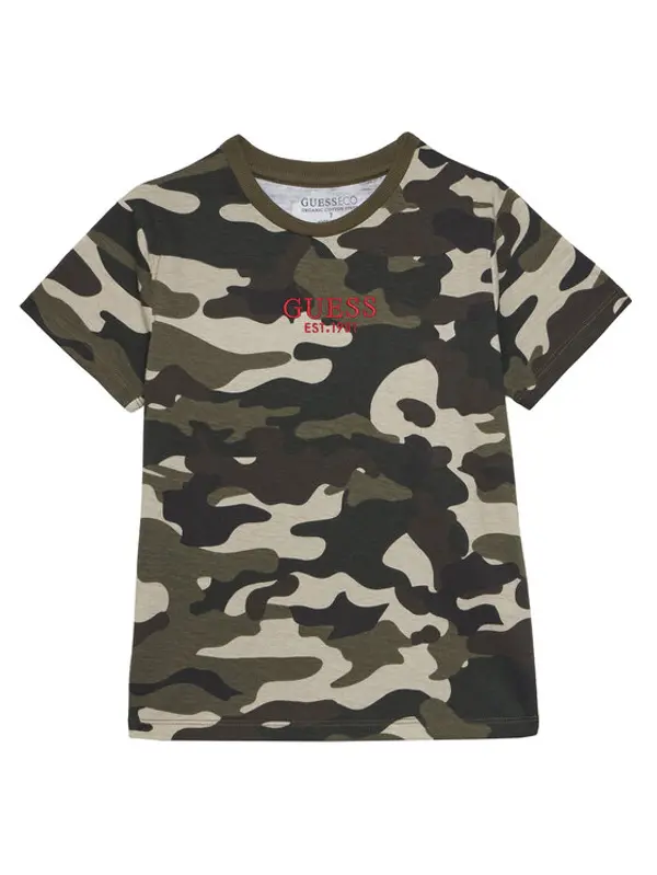 Guess Guess T-shirt L5YI19 K8HM4 Kaki Regular Fit