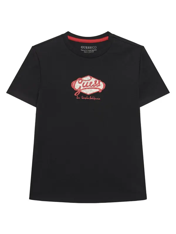 Guess Guess T-shirt L6RI02 K8HM4 Crna Regular Fit