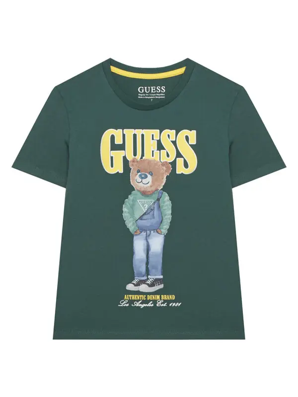 Guess Guess T-shirt L6RI11 K8HM4 Zelena Regular Fit