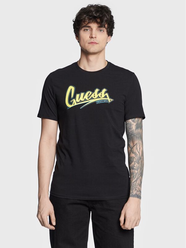Guess Guess T-shirt Logo F3GI10 J1314 Crna Slim Fit