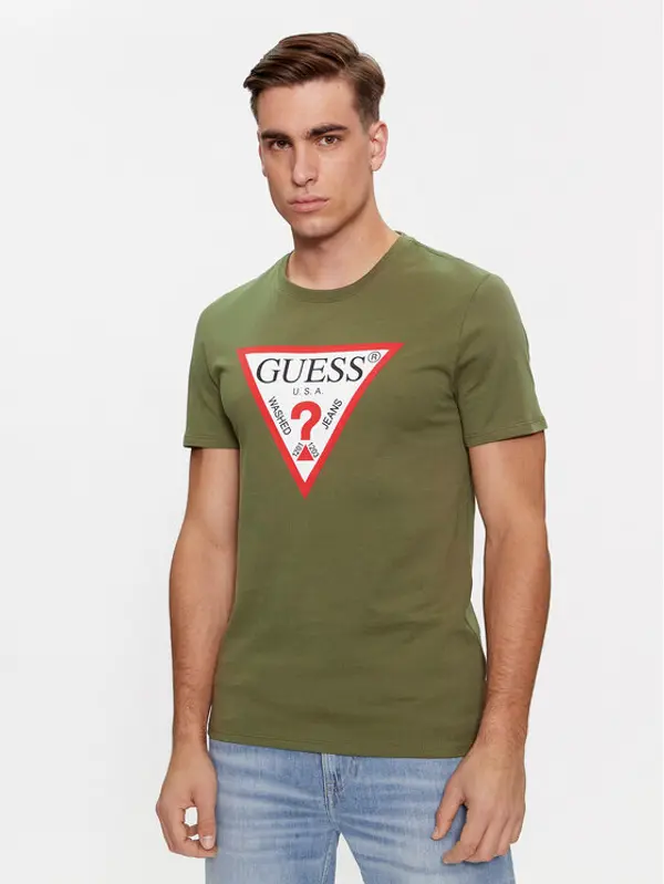 Guess Guess T-shirt Logo M2YI71 I3Z14 Zelena Slim Fit