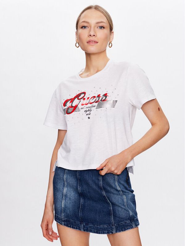 Guess Guess T-shirt Logo W3GI33 KB3P0 Bijela Boxy Fit