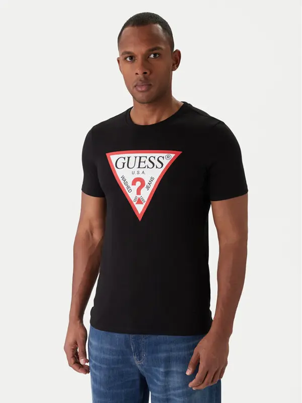 Guess Guess T-shirt M2YI71 I3Z14 Crna Slim Fit