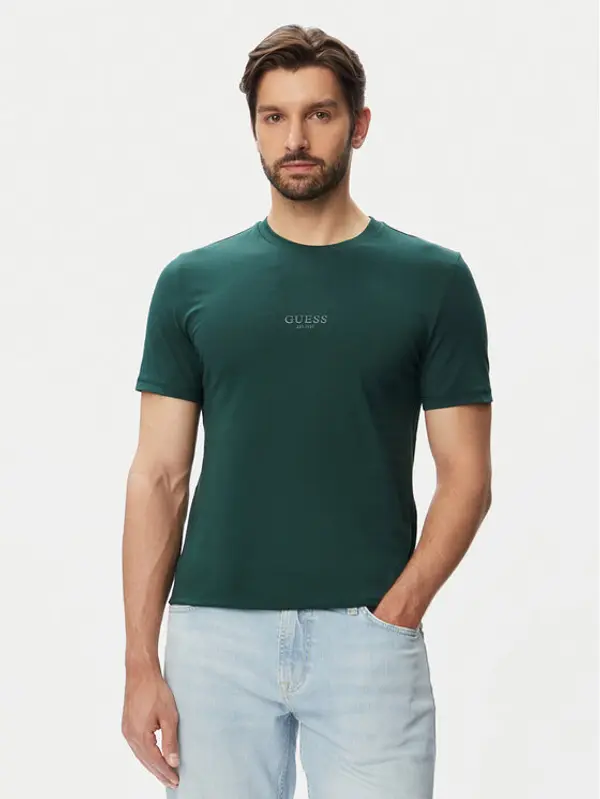 Guess Guess T-shirt M2YI72 I3Z14 Tamno zelena Slim Fit