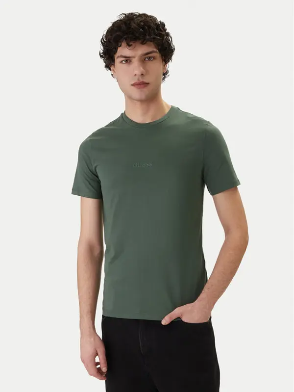 Guess Guess T-shirt M2YI72 I3Z14 Zelena Slim Fit