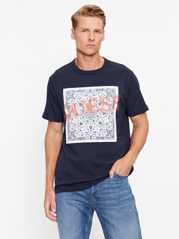 Guess Guess T-shirt M3BI84 K8FQ4 Tamnoplava Regular Fit