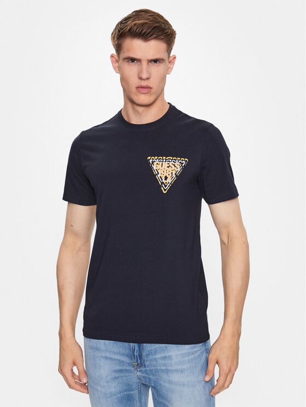 Guess Guess T-shirt M3YI22 J1314 Tamnoplava Slim Fit