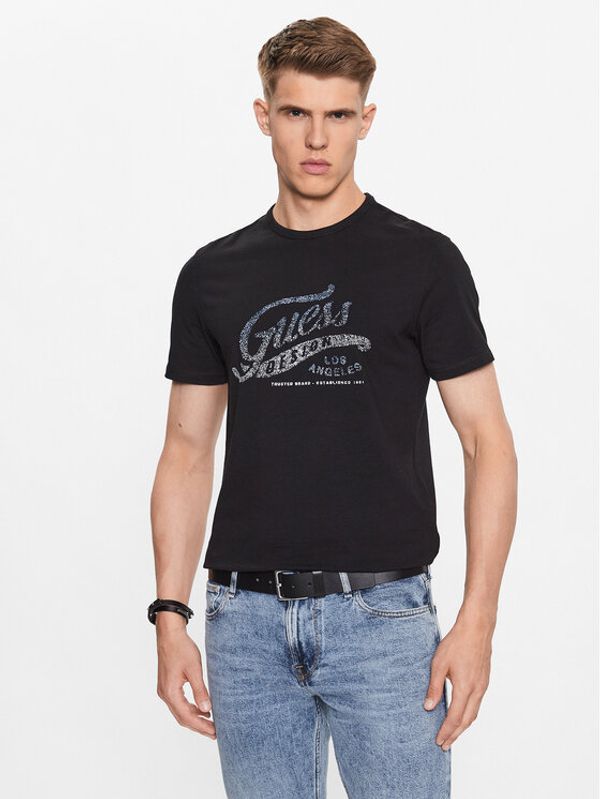 Guess Guess T-shirt M3YI27 J1314 Crna Slim Fit