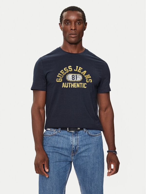 Guess Guess T-shirt M4BI74 K8HM0 Tamnoplava Slim Fit
