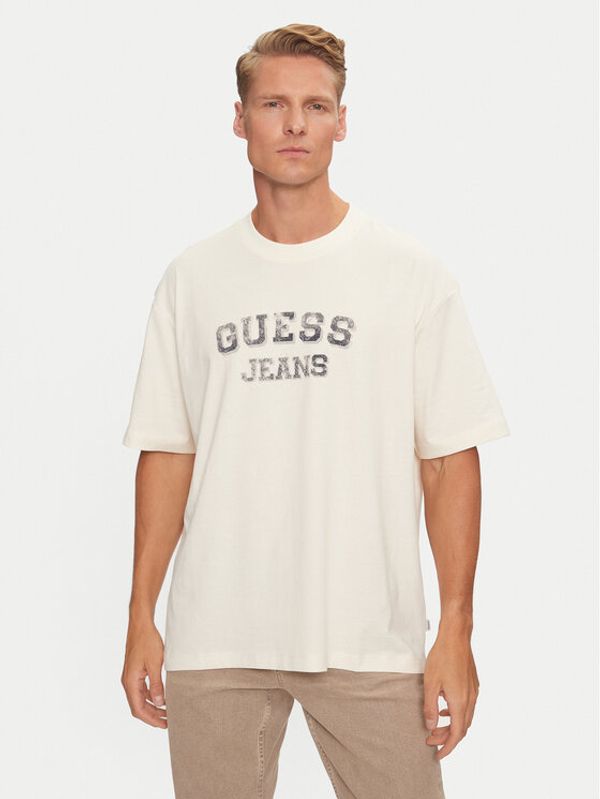 Guess Guess T-shirt M4BI78 K8FQ4 Écru Oversize