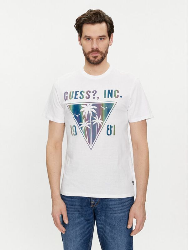 Guess Guess T-shirt M4GI47 K9RM1 Bijela Slim Fit