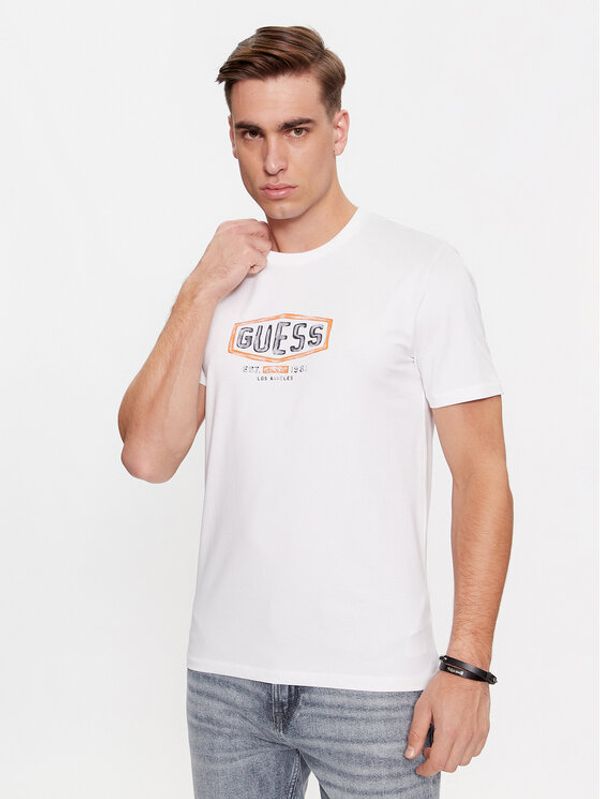 Guess Guess T-shirt M4RI33 J1314 Bijela Slim Fit