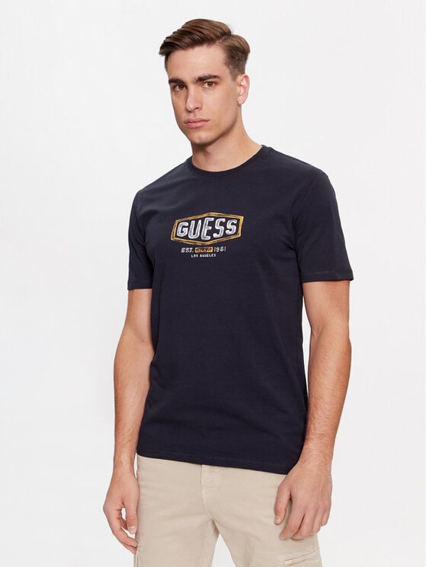Guess Guess T-shirt M4RI33 J1314 Tamnoplava Slim Fit