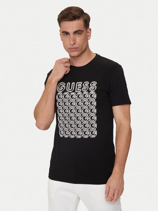 Guess Guess T-shirt M4YI29 J1314 Crna Slim Fit
