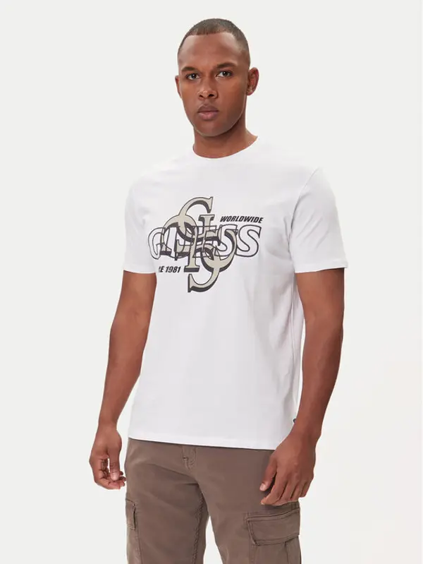 Guess Guess T-shirt M5BI72 I3Z14 Bijela Slim Fit