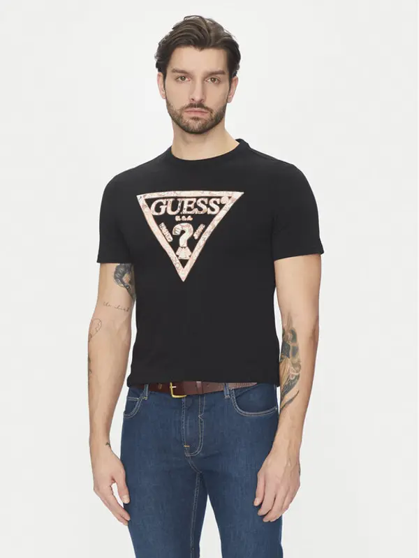 Guess Guess T-shirt M5GI06I3Z14 Crna Regular Fit