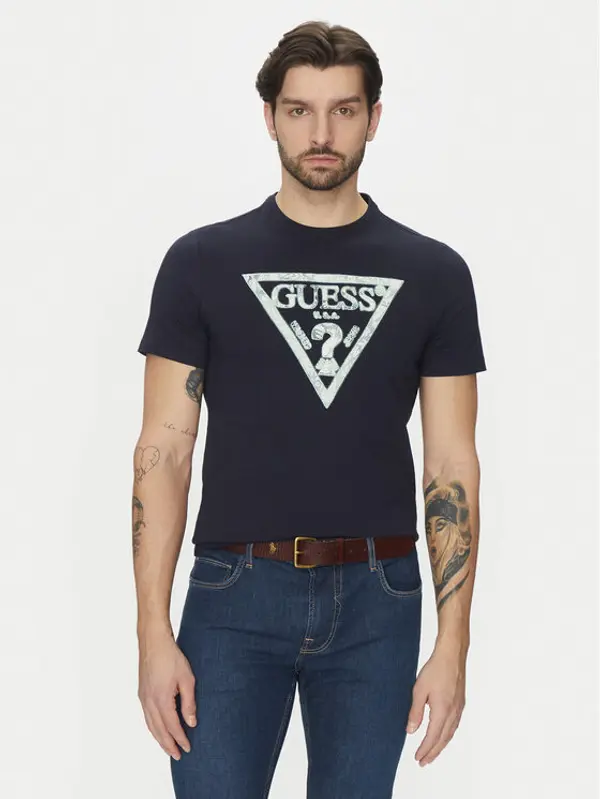 Guess Guess T-shirt M5GI06I3Z14 Tamnoplava Classic Fit