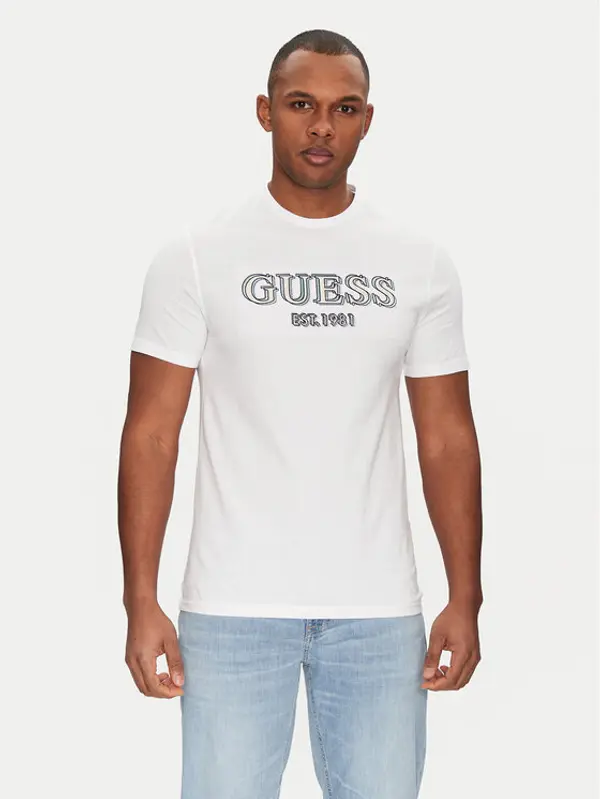 Guess Guess T-shirt M5GI07 I3Z14 Bijela Slim Fit