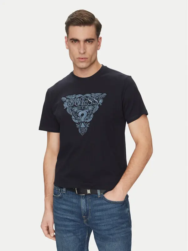 Guess Guess T-shirt M5GI16 K8FQ4 Tamnoplava Regular Fit