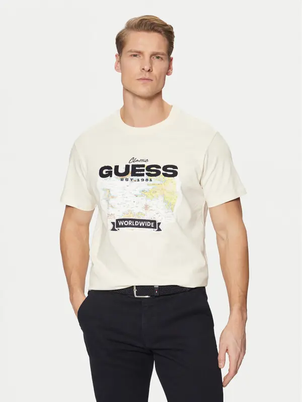 Guess Guess T-shirt M5RI10 I3Z14 Écru Regular Fit