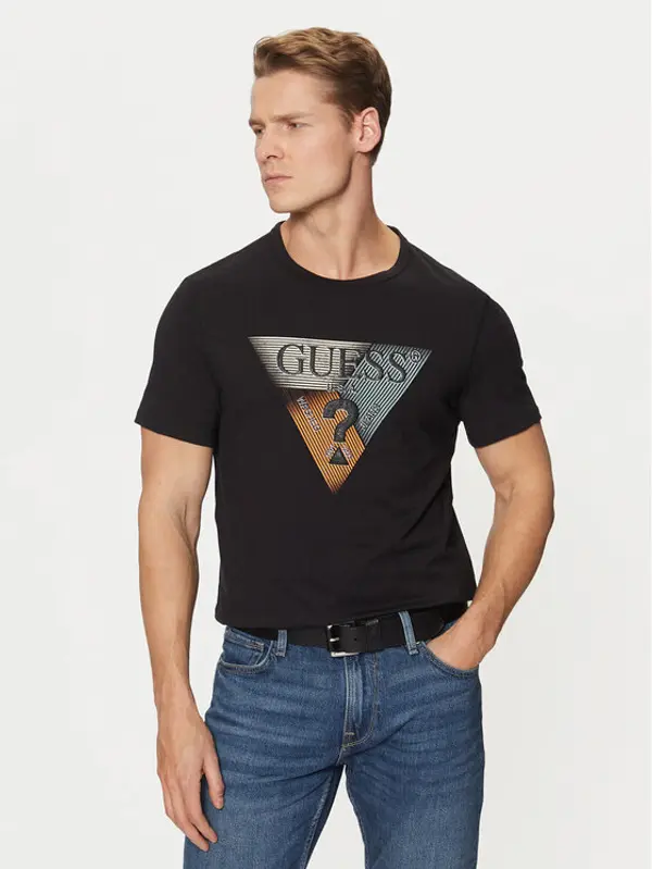 Guess Guess T-shirt M5RI14 J1314 Crna Slim Fit