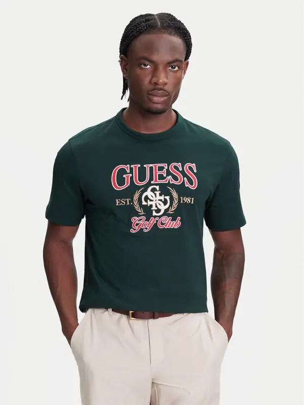 Guess Guess T-shirt M5YI22 K8FQ4 Zelena Regular Fit