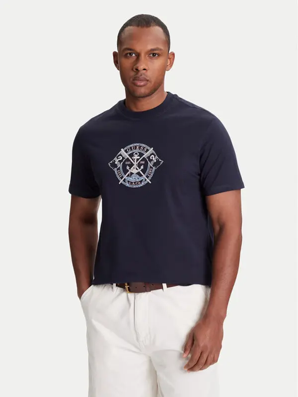 Guess Guess T-shirt M5YI62 K8FQ4 Tamnoplava Regular Fit