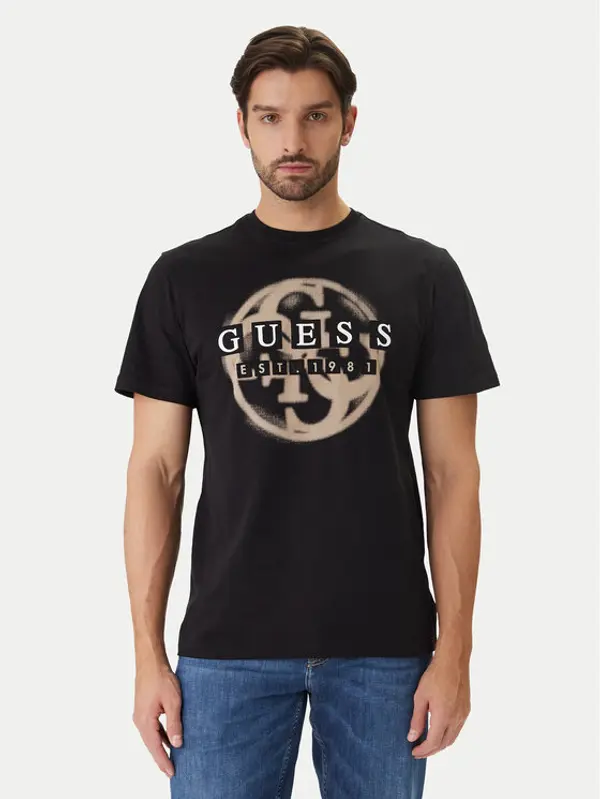 Guess Guess T-shirt M6GI09 K2989 Crna Regular Fit