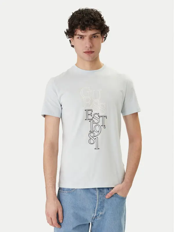 Guess Guess T-shirt M6GI10 K2991 Svijetloplava Slim Fit