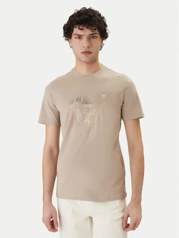 Guess Guess T-shirt M6GI11 K2992 Bež Slim Fit
