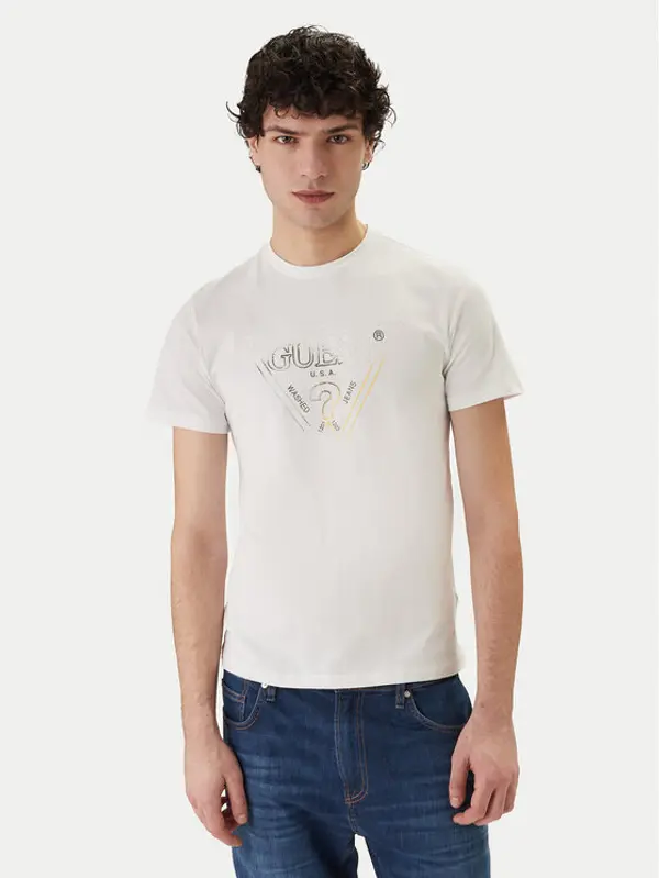 Guess Guess T-shirt M6GI11 K2992 Bijela Slim Fit