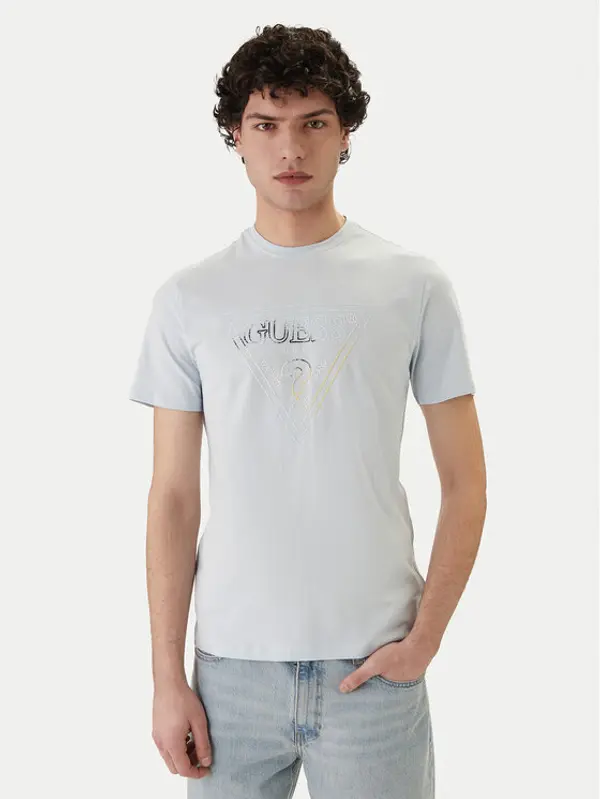 Guess Guess T-shirt M6GI11 K2992 Svijetloplava Slim Fit