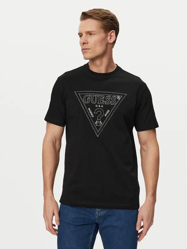 Guess Guess T-shirt M6GI15 K3008 Crna Regular Fit