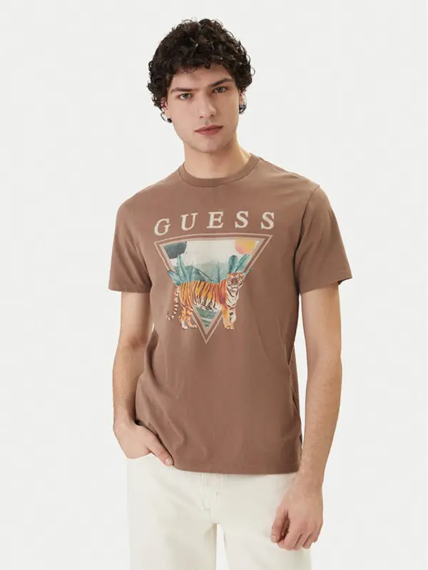 Guess Guess T-shirt M6GI33 K3310 Smeđa Regular Fit