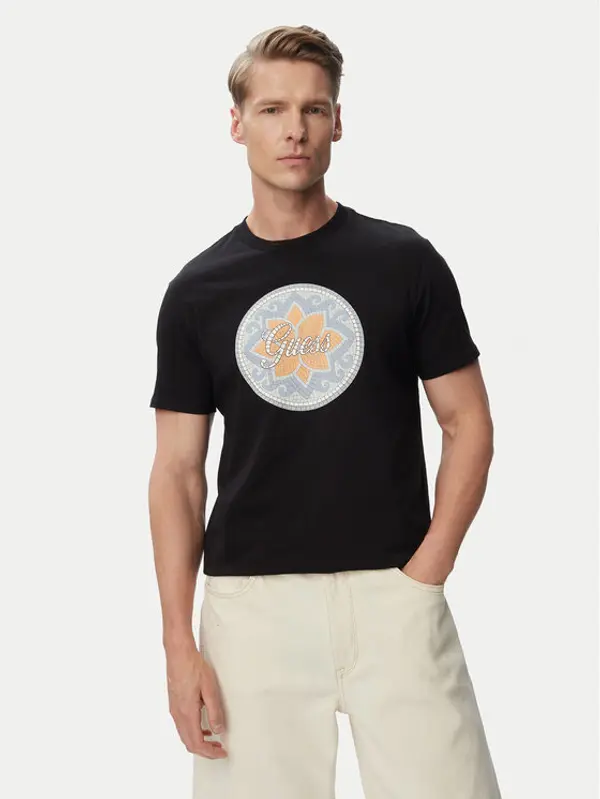 Guess Guess T-shirt M6GI48 K3583 Crna Regular Fit