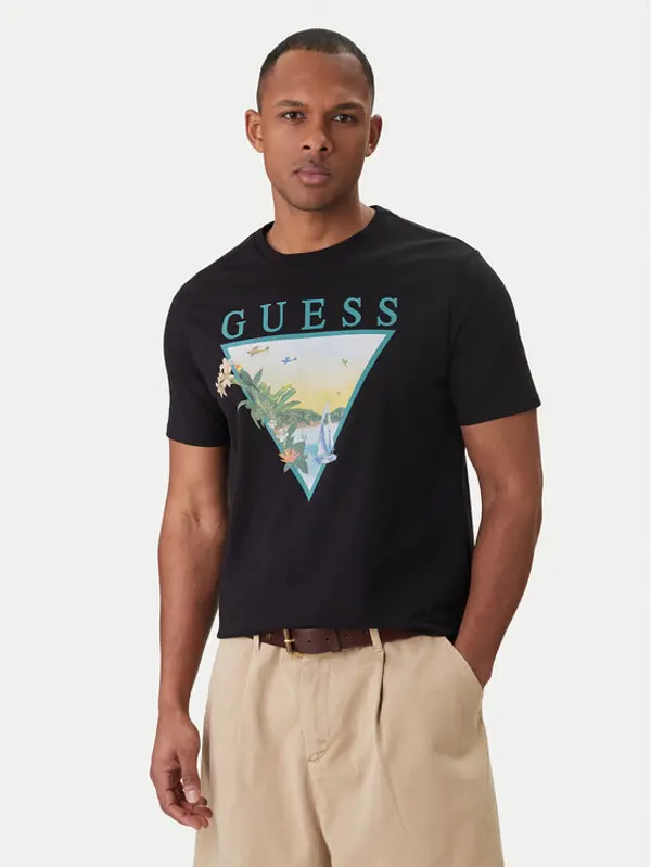 Guess Guess T-shirt M6GI49 K3584 Crna Reglan Fit
