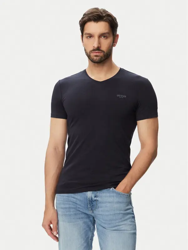 Guess Guess T-shirt M6YI32 K3735 Tamnoplava Extra Slim Fit