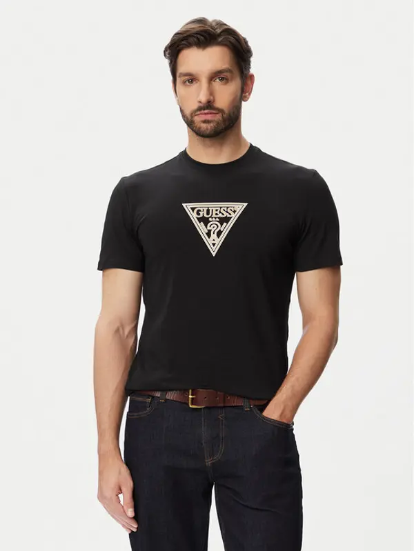 Guess Guess T-shirt M6YI40 K4226 Crna Slim Fit