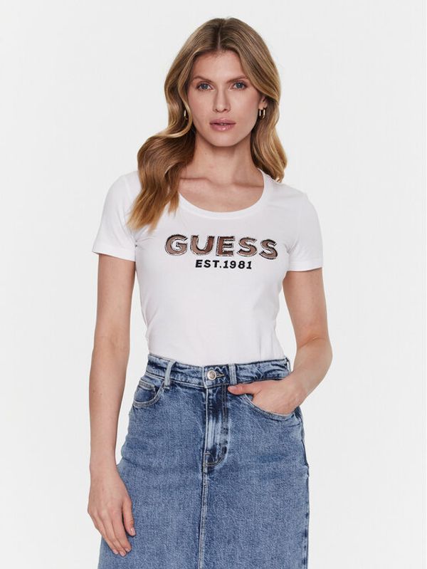 Guess Guess T-shirt Mesh Logo W3GI35 J1300 Bijela Slim Fit