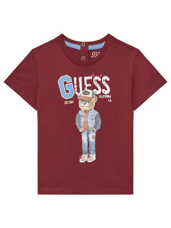 Guess Guess T-shirt N5YI22 K8HM4 Tamnocrvena Regular Fit