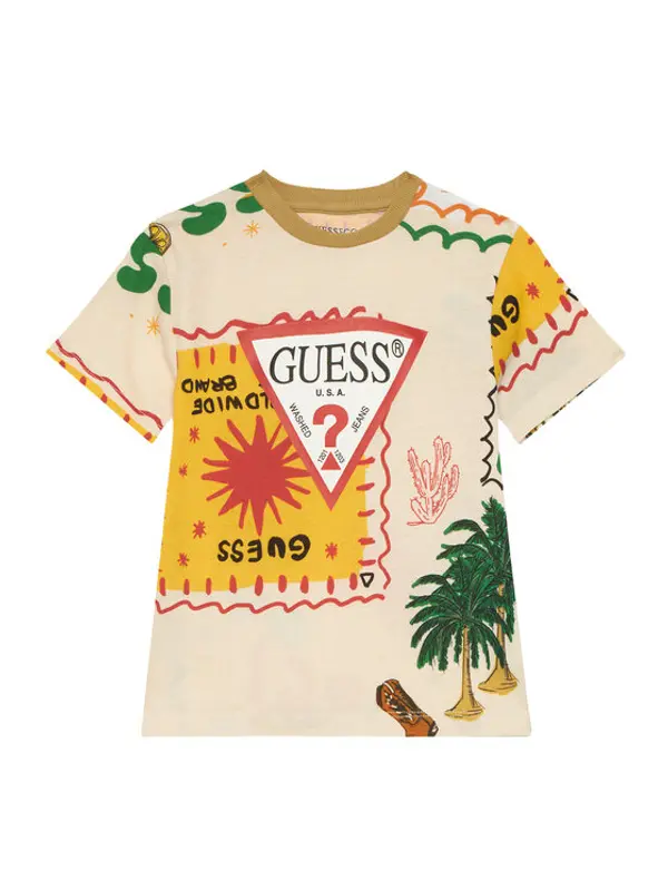 Guess Guess T-shirt N6GI02 K8HM4 Bež Regular Fit